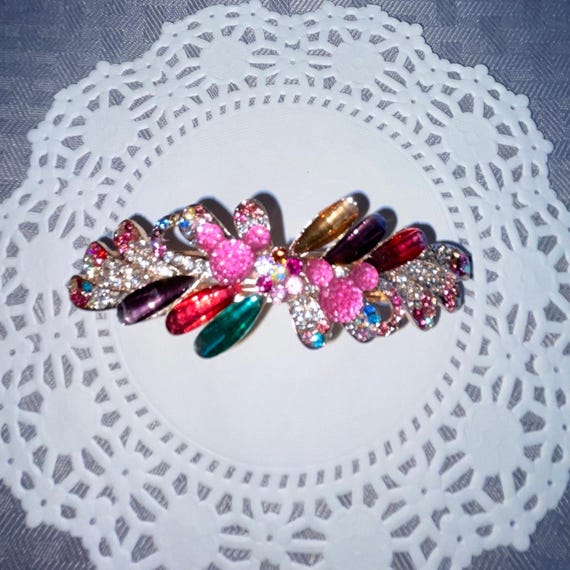 Mickey Inspired Barrette-Rainbow Colors-Dapper Days-Wedding Bridesmaids-Disney Wedding