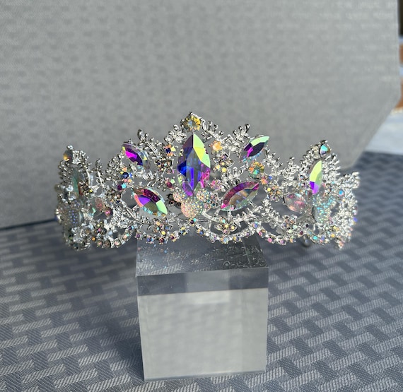 Disney Wedding Hidden Mickey Rhinestone Jeweled Tiara, Silver Tone Setting