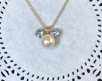 Mickey Minnie pearl necklace, Disney bridal party, Disney trip, Cinderella gift, Disney wedding shower gift