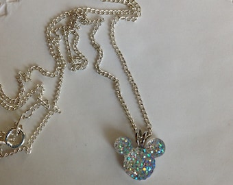 Disney Trip MOUSE EARS Necklace for Wedding Party in Dazzling Clear AB Acrylic