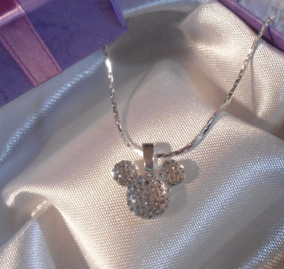 Mickey Inspired Flower Girl Necklace-Disney Inspired Wedding Party-Cinderella Gift-Tinker Bell Gift Clear Acrylic