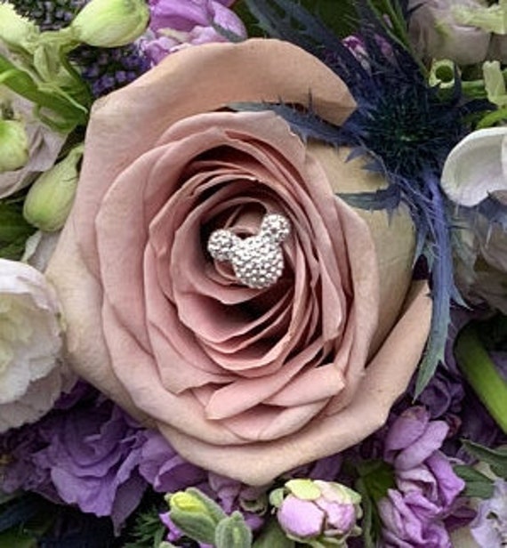 Disney Wedding Flower Pins 12 Silver Tone Hidden Mickey Ears Etsy