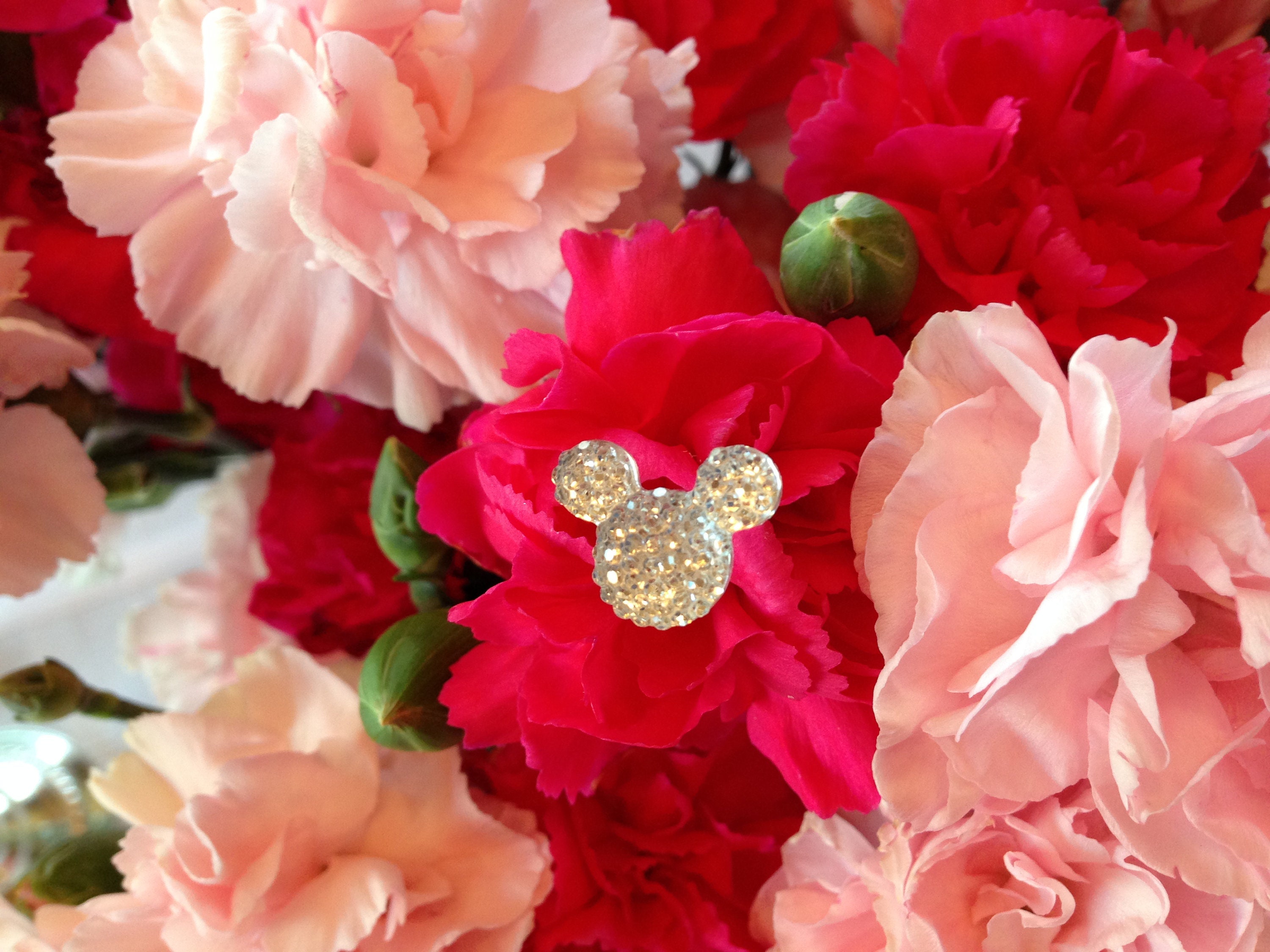 Disney Wedding Flower Pins, 6 Hidden Mickey Mouse Ears Bouquet