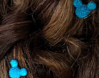 Disney Hochzeit-6 Aqua MAUS OHREN Spin Pins--Cinderella Geschenk-Haar Spulen-Versteckte Mickeys-Original Macher 2012