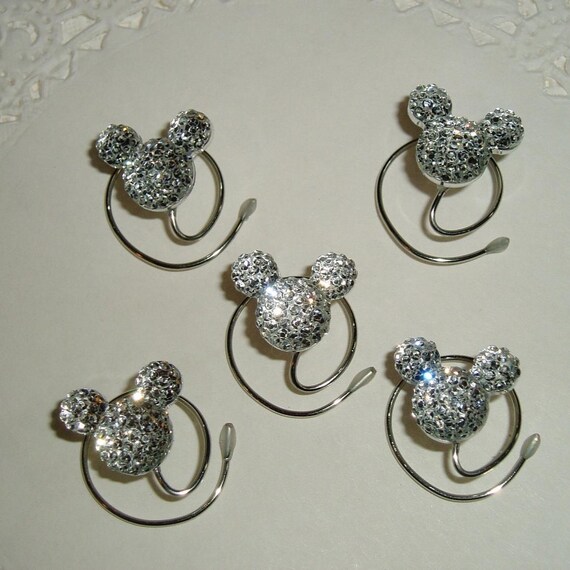 MOUSE EARS Hair Swirls for Wedding in Dazzling Clear Acrylic,  Coils,  Spins,  Debs Twisties, Twists,  Spirals