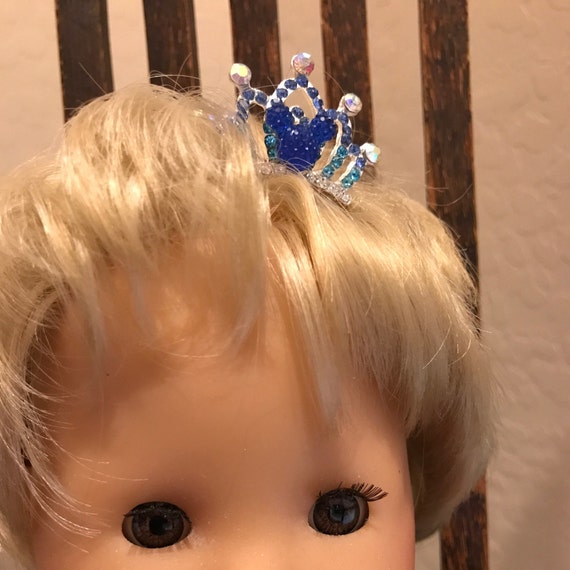 Hidden mickey mini doll tiara, Disney wedding flower girl, toddler tiara comb, junior bridesmaids, birthday princess, flower girl gift