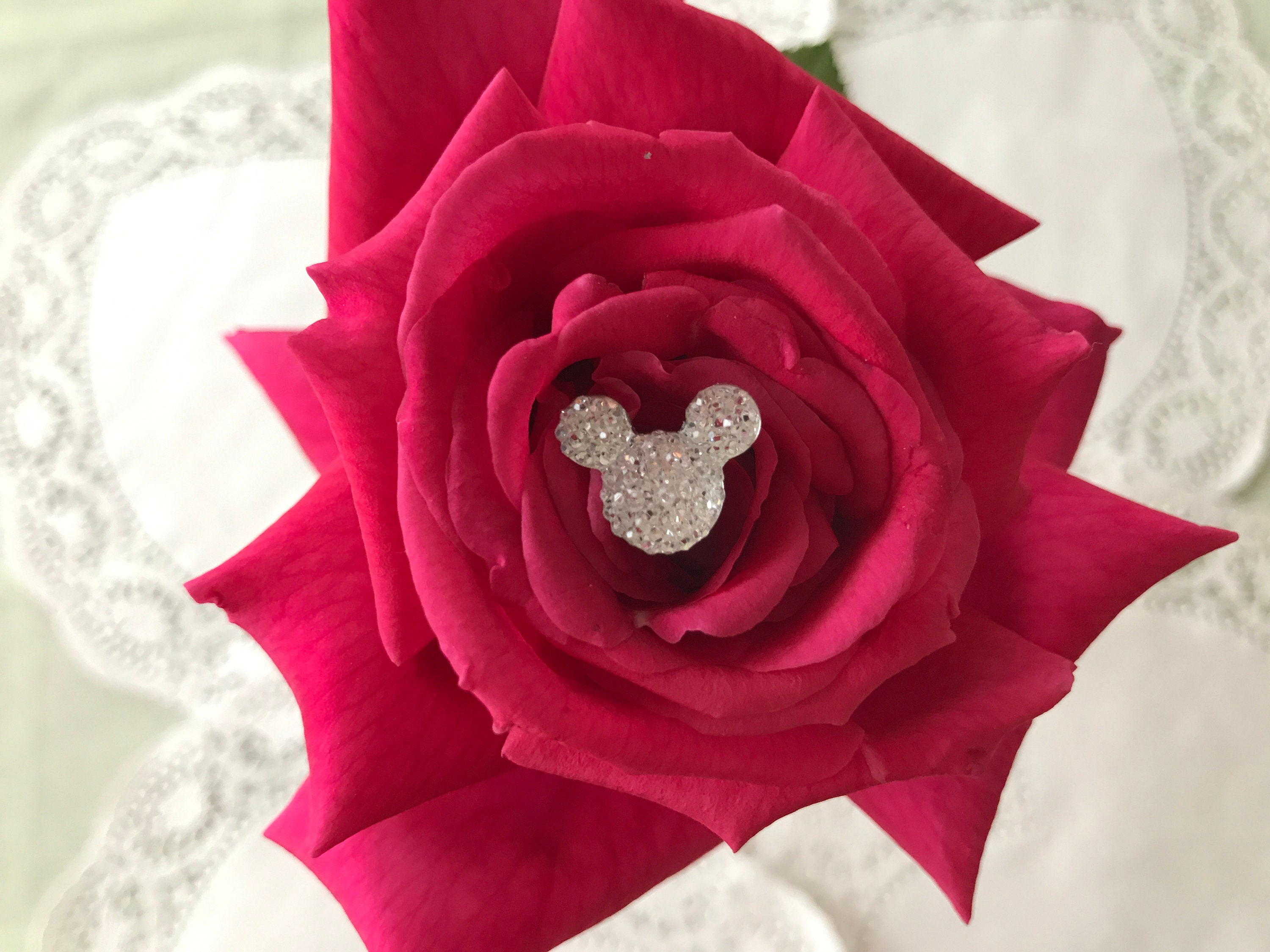 Hidden Mickey-Disney Inspired-Mouse Ears Bouquets-Classic Red-Wedding Flower  Picks-Floral Pins-Flower Posts