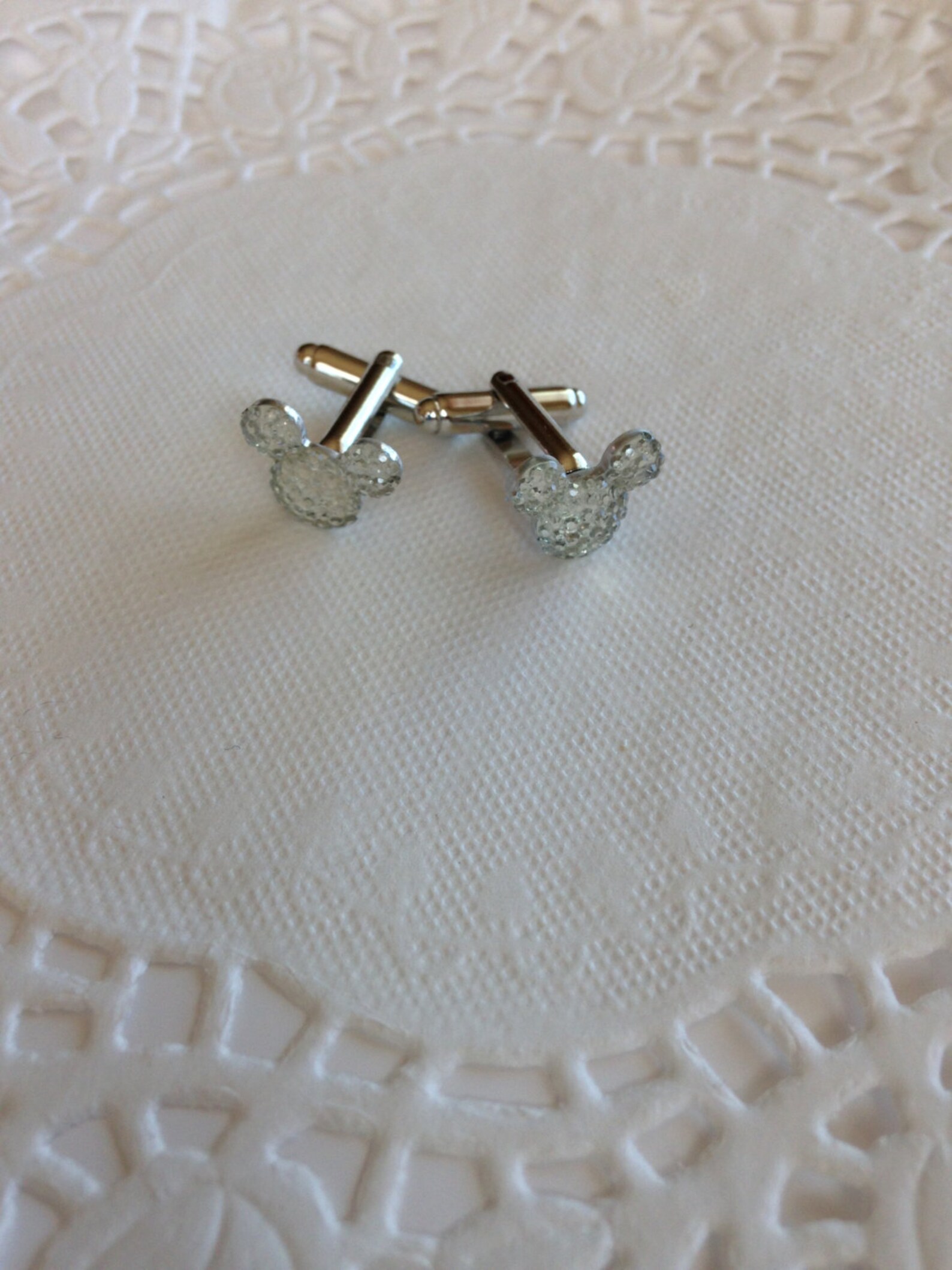 MOUSE EARS Cufflinks for Wedding Party in Dazzling Clear Etsy
