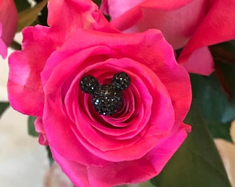 Hidden Mickeys Bouquet-Disney Inspired Wedding Centerpiece-Floral Picks-Fairy Tale Wedding Flower Pins-Black or Choose Color