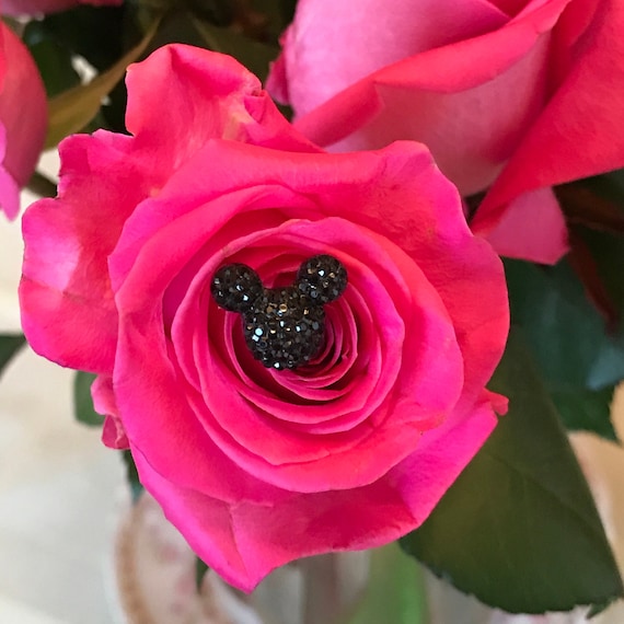 Hidden Mickeys Bouquet-Disney Inspired Wedding Centerpiece-Floral Picks-Fairy Tale Wedding Flower Pins-Black or Choose Color