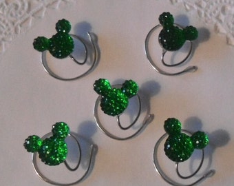 MOUSE EARS Hair Coils for Disney Wedding in Dazzling Green Acrylic