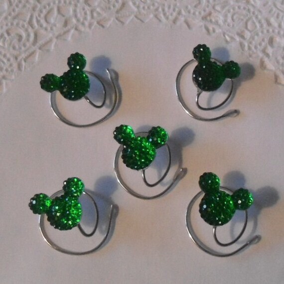 MOUSE EARS Hair Coils for Disney Wedding in Dazzling Green Acrylic