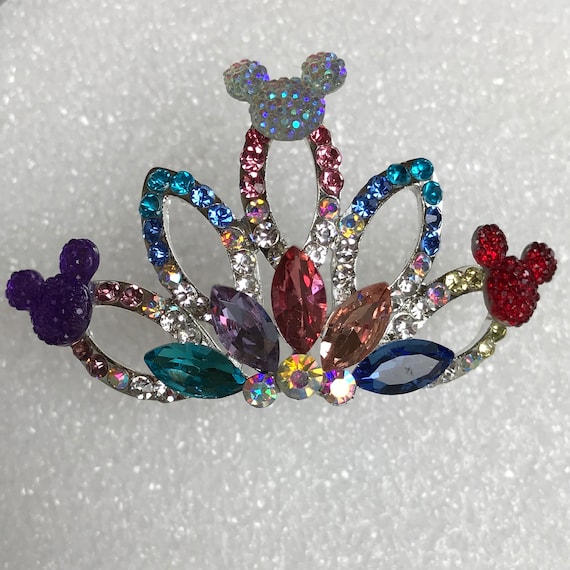 Mini Tiara Comb-Disney Flower Girl-Disney Cruise-Decorative Comb-Multi Color- Bridesmaids-Wedding Shower