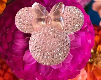 Minnie mouse flower pins, Disney wedding bouquet flower picks, mouse ears  bouquet picks, baby pink shower centerpiece