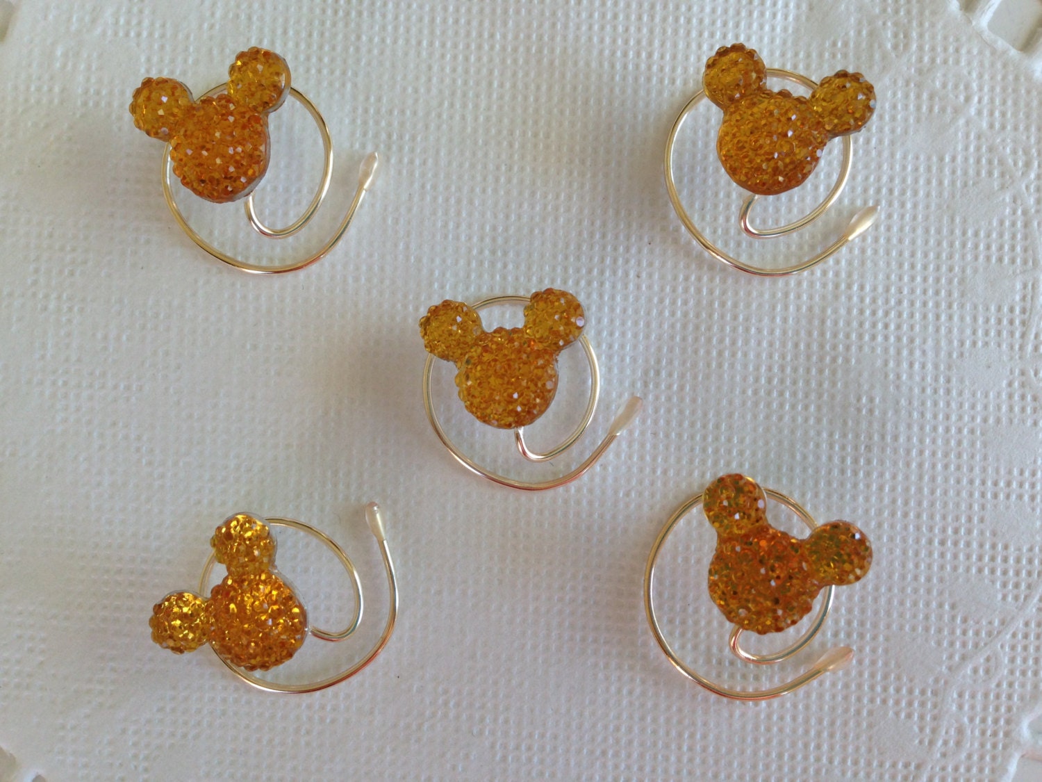 Mickey Mouse Ears Hair Swirls Disney Wedding Golden Amber