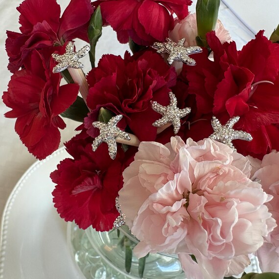 Beach Wedding Centerpiece decor picks-Starfish Theme (Set of 8)