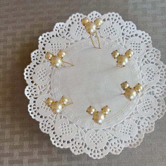 Pearl Mouse Hair Pins, Set of 6, Disney Wedding Party