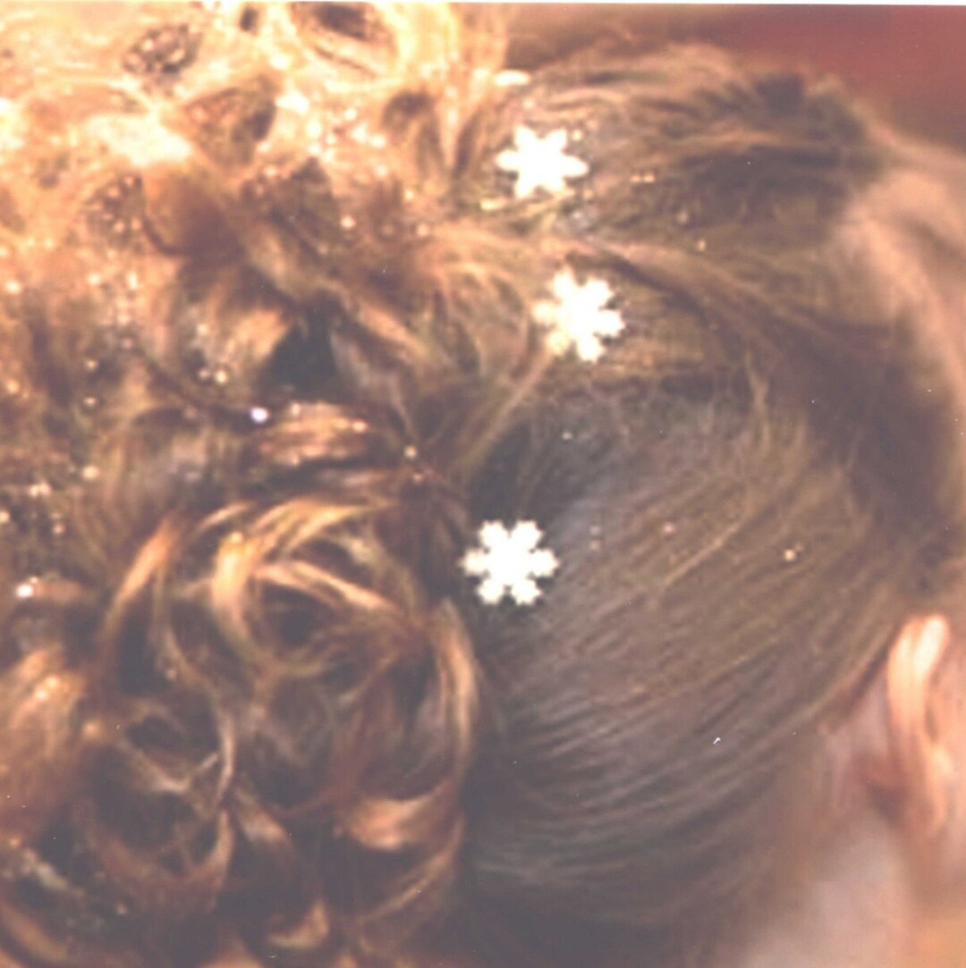 Frozen Snowflake Hair Swirls in White Glitter, Flower Girl, Winter ...