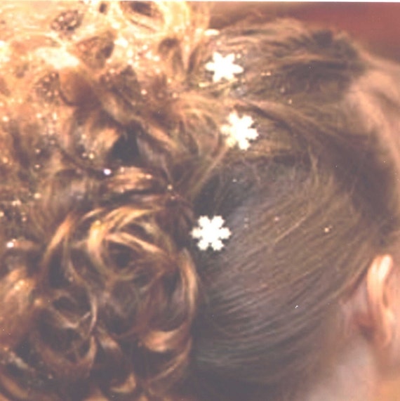 Frozen snowflake hair swirls in white glitter, flower girl, winter wedding, birthday gift