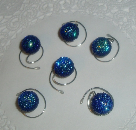 Peacock Blue Hair Swirls, Sparkling Acrylic Twists for Updos