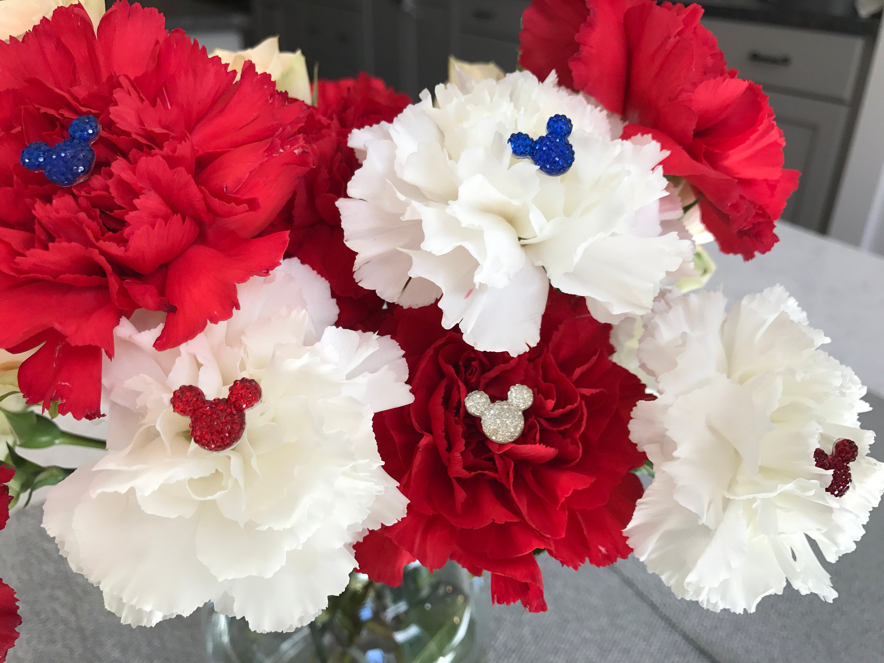 Hidden Mickey Flower Pins-Boutonniere Pins-Centerpiece Flowers