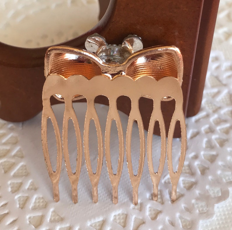 Golden Pearl Comb-Mouse Head Silhouette-Disney Wedding Bridesmaids-Flower Girl-Bride