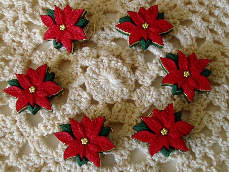 Poinsettia Hair Swirls in Red for Christmas Wedding Hair Spins | Etsy