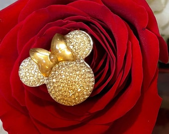 Minnie Mouse Flower Pins-Disney Wedding Bouquet Flower Picks-Mouse Ears  Bouquet Picks-Champagne