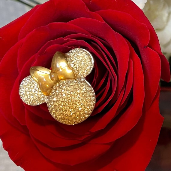 Minnie Mouse Flower Pins-Disney Wedding Bouquet Picks-Champagne