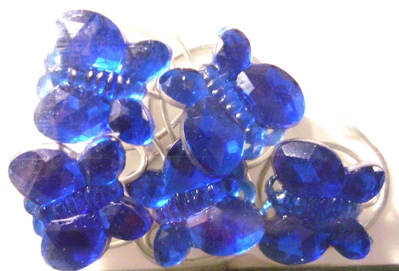 Wedding Butterfly Hair Swirls-Hair Spins-Hair Coils-Royal Blue-Hair Spirals-Flower Girls