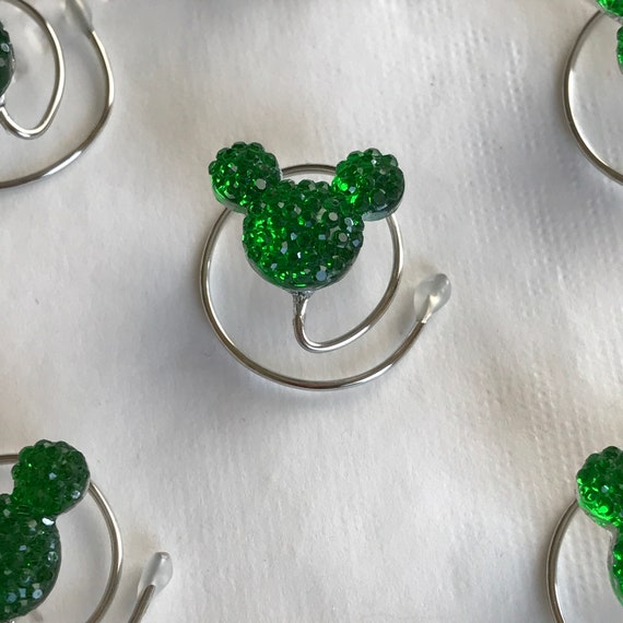 MOUSE EARS Hair Coils for Disney Wedding in Dazzling Green Acrylic