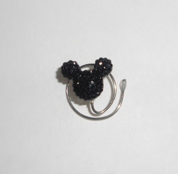 MOUSE EARS Hair Swirls for Wedding Party in Dazzling Black Acrylic