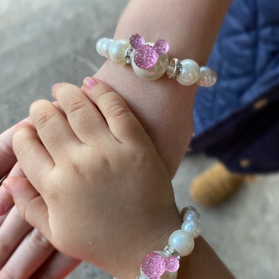 Flower Girl Bracelet-Mickey Minnie Mouse Bracelets Toddler Bracelets Cinderella Gift-Disney Trip