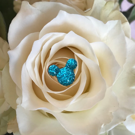 Hidden Mickeys Bouquet-Disney Inspired Wedding Centerpiece-Floral Picks-Fairy Tale Wedding Flower Pins-Bright Aqua or Choose Color