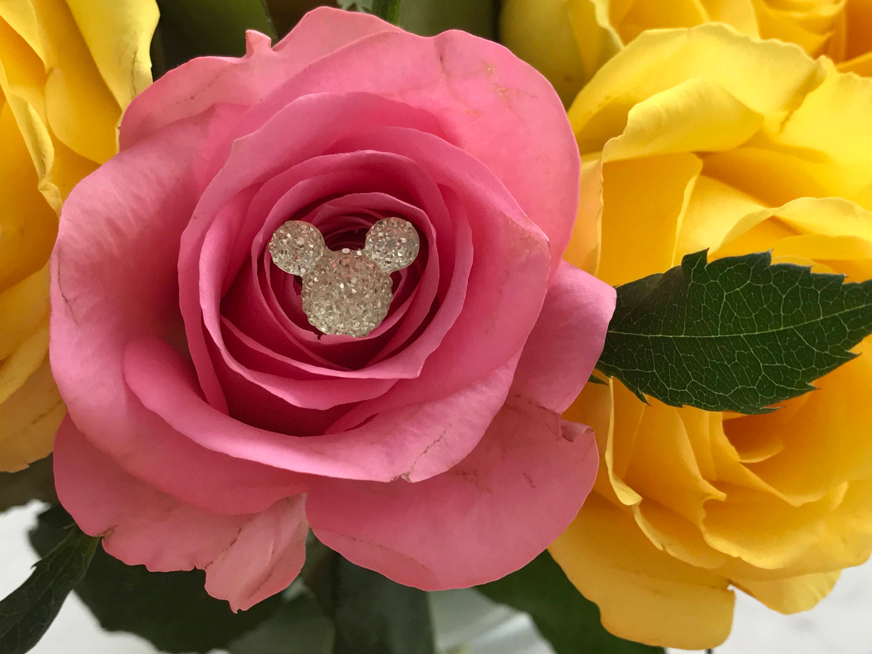 Disney Wedding Flower Pins, 6 Hidden Mickey Mouse Ears Bouquet