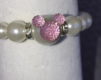 Mickey Minnie Mouse bracelets, toddler bracelet, flower girl, Disney trip, Tinker Bell gift,  stocking stuffer