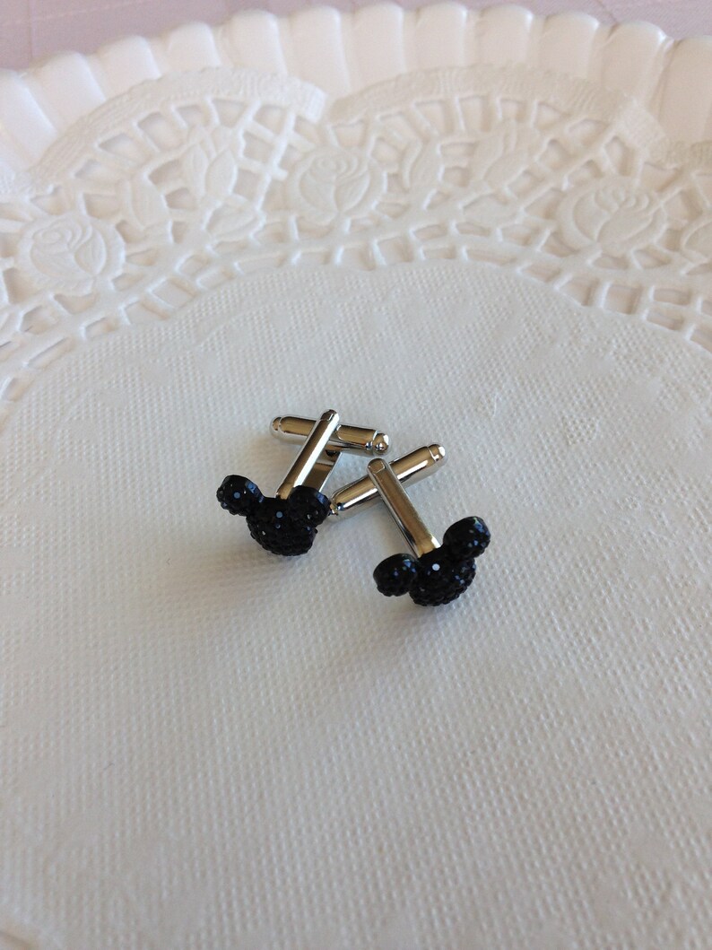 MOUSE EARS Cufflinks for Wedding PartyBlack AcrylicGift Box Etsy