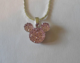 Tinker Bell Gift Necklace-Disney Wedding Party-Pale Baby Pink Acrylic-Disney Trip