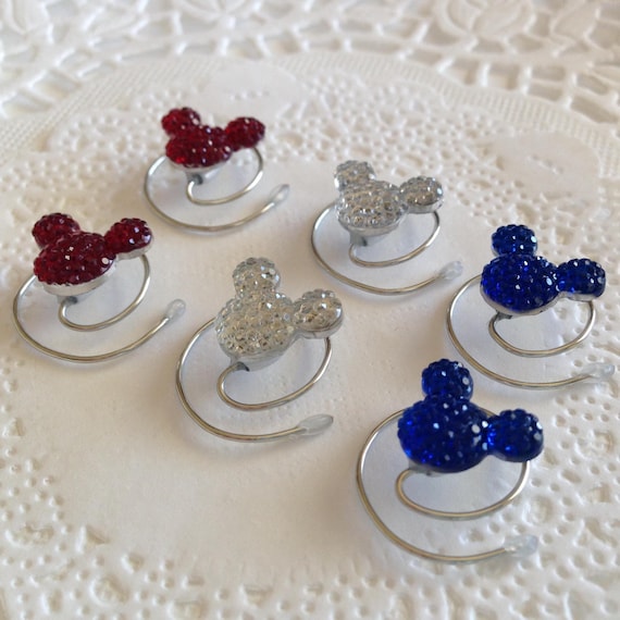 Red White Blue Mouse Ears Hair Swirls: 4th of July Hair Jewelry