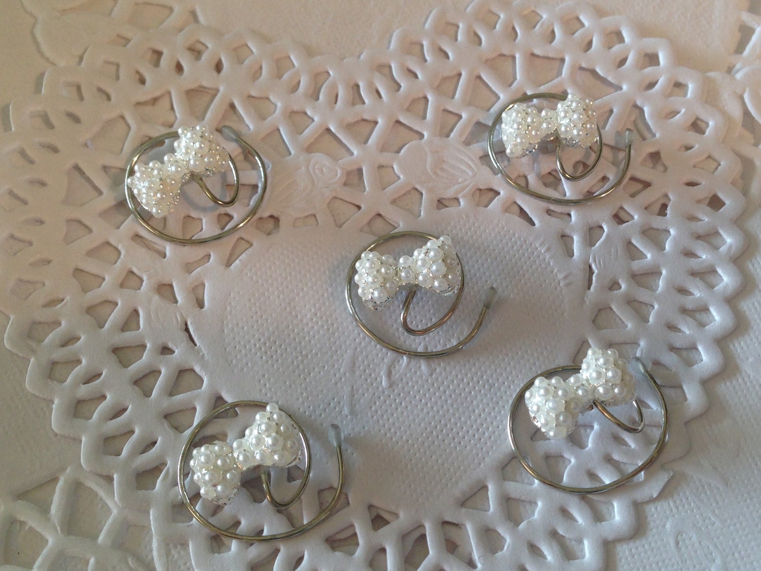 Pearl Bows Hair Swirls Hair Spins Twists Coils Spirals Spin Pins