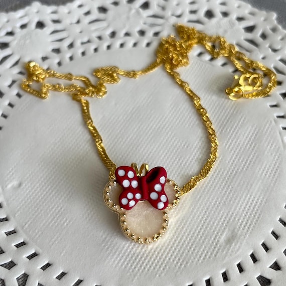Christmas Minnie Mouse Necklace, Disney Cruise, Dapper Days, Secret Santa Gift, Stocking Stuffer, Bridesmaids