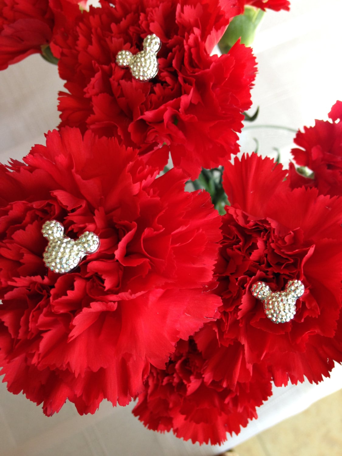 Disney Wedding Bouquet Picks-FREE SHIP-Corsages-6 Silver Tone Hidden Mouse  Ears Bouquets-Floral Picks-Flower Pins