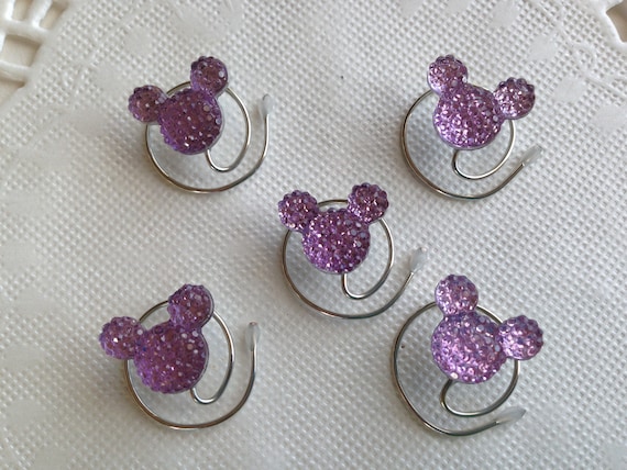 MOUSE EARS Hair Swirls for Disney Wedding in Dazzling Lilac Acrylic