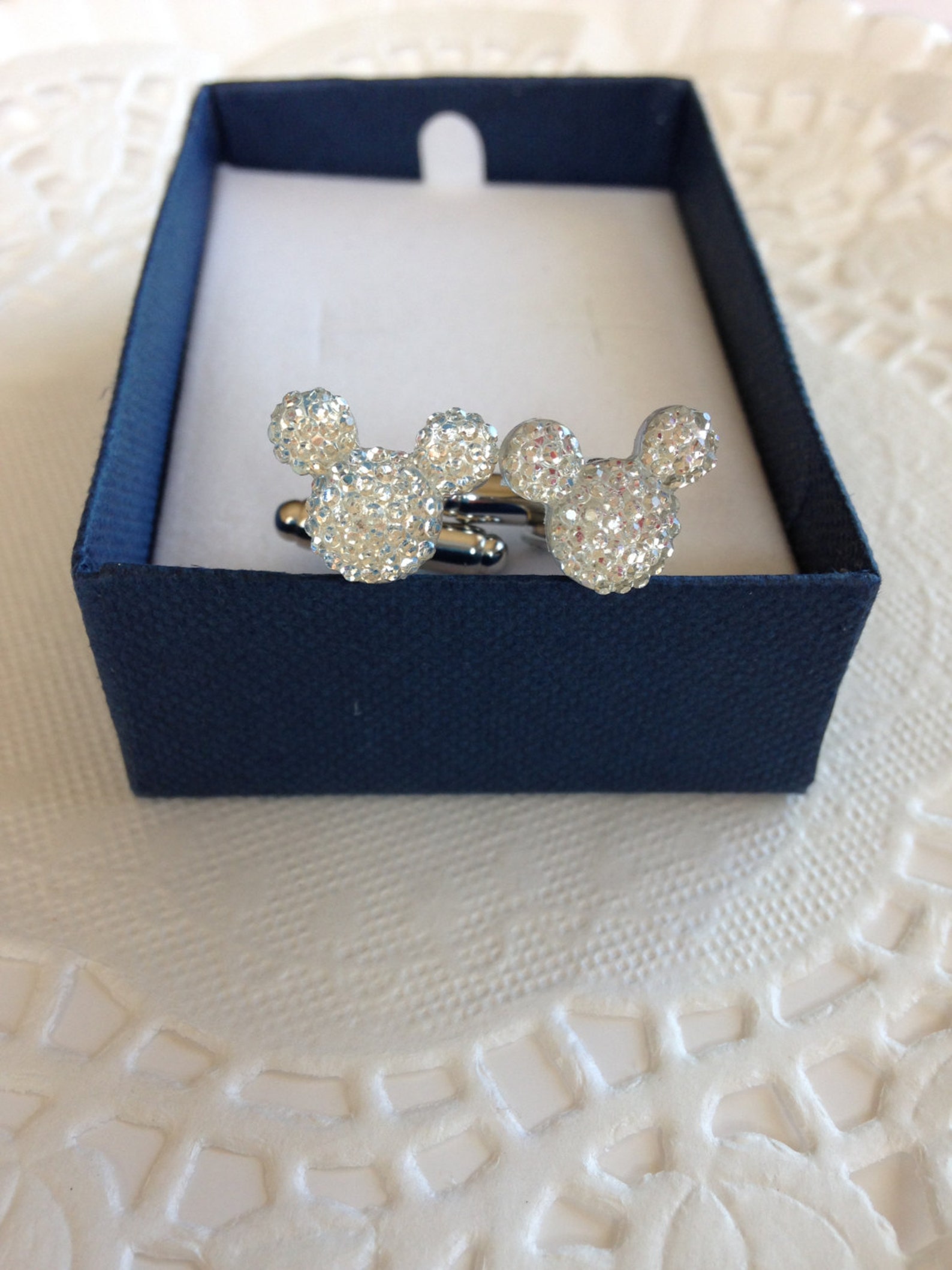 MOUSE EARS Cufflinks for Wedding Party in Dazzling Clear Etsy