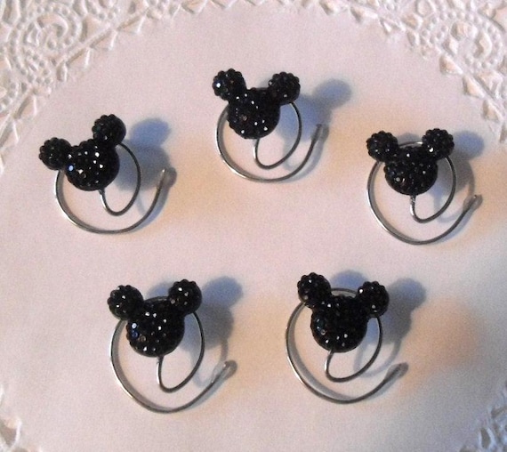 MOUSE EARS Hair Swirls for Disney Wedding in Dazzling Black Acrylic