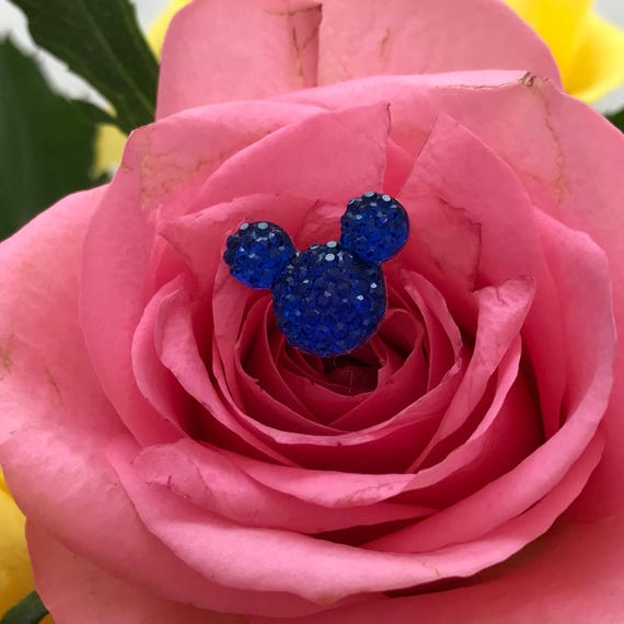 Disney Wedding-12 Hidden Mickeys  Bouquets- Royal Blue Floral Pins-Flower Picks-Corsage Pins