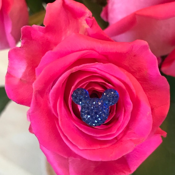 12 Disney Wedding Hidden Mickey Mouse Ears Bouquet Themed Wedding Flower Picks Floral Pins Flower Posts Royal Blue Bridal Flowers