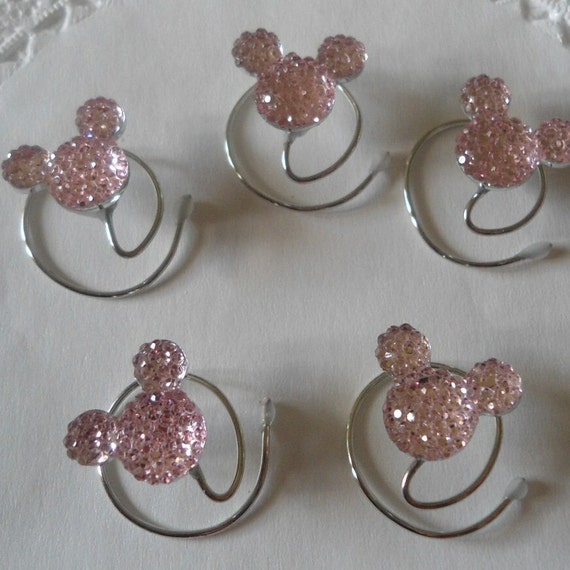 MOUSE EARS Hair Swirls for Disney Wedding-Pale Baby Pink Acrylic-Tinker Bell Gift-Flower Girl-Cinderella Gift