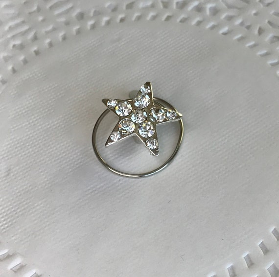 Rhinestone Stars-Silver Tone Setting-Celestial Hair Jewelry-Hair Swirls-Spins-Spirals-Coils-Twists-Hair Twisties