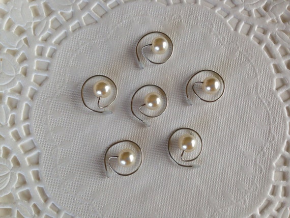 Ivory Simulated Pearls for your hair   Hair Swirls Hair Spins Spirals Twists Coils